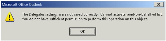 The Delegates Settings Were Not Saved Correctly O365 Outlook Delegate setting not saving - Techyv.com